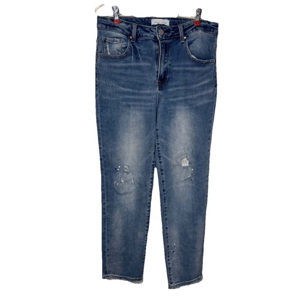 Risen Women's Jeans Distressed Sierra Mid-Rise Tapered Leg Denim‎ RDP5269 13/31